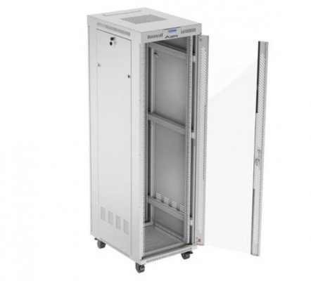 Lanberg Szafa stojąca rack 19&#039;&#039; 42U 600x800 szara drzwi szklane flack pack