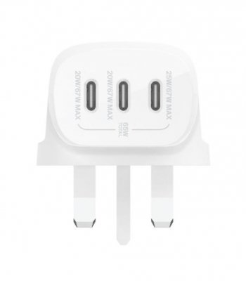 Belkin Ładowarka BOOSTCHARGE 67W USB-Cx3 PPS biała
