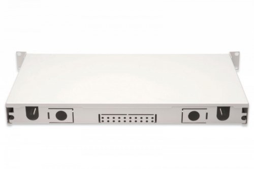 Digitus Przełącznica światłowodowa/panel krosowy z wyposażeniem 19 cali 1U, 24x LC duplex, OM3, zawiera pigtaile, adaptery, tacki, wysuwany, Szara