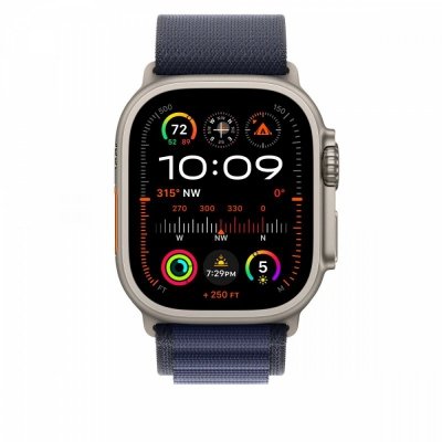Apple Opaska Alpine w kolorze granatu do koperty 49 mm - rozmiar S - elementy z tytanu w kolorze naturalnym