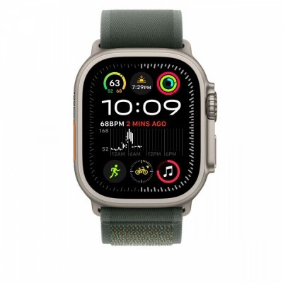 Apple Opaska Trail w kolorze zielonym do koperty 49 mm - rozmiar M/L - elementy z tytanu w kolorze naturalnym
