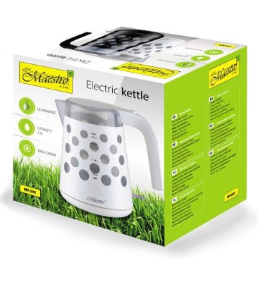 Feel-Maestro Czajnik elektryczny 1,7l  2200W &quot;KROPKI&quot;  MR-045-BLACK