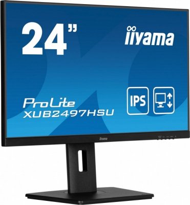 IIYAMA Monitor 24 cale XUB2497HSU-B2 IPS, HDMI, DP, 2x2W, 2xUSB, Pivot, HAS(150mm)