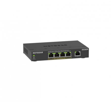 Netgear Przełącznik niezarządzalny GS305P-300EUS PoE+ Gigabit 5-portowy SOHO z serii 300