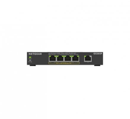 Netgear Przełącznik niezarządzalny GS305P-300EUS PoE+ Gigabit 5-portowy SOHO z serii 300