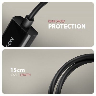 AXAGON RVD-HI20N Adapter aktywny DisplayPort -&gt; HDMI 1.4, 4K/60Hz, kabel 15cm