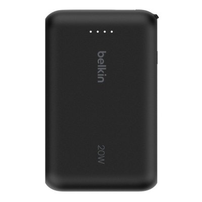 Belkin PowerBank BoostCharge 10k mAh 20w wbudowany kabel-C, port-C, czarny