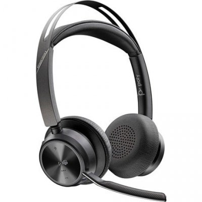 POLY Zestaw słuchawkowy Voyager Focus 2  certyfikatem Microsoft Teams USB-C-C z podstawką ładującą, przejściówka USB-C/A 9T9J6AA