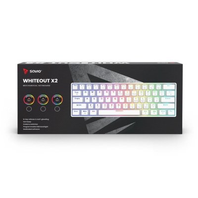 Savio Klawiatura mechaniczna WHITEOUT X2 OUTEMU Peach Silent, Hot Swap