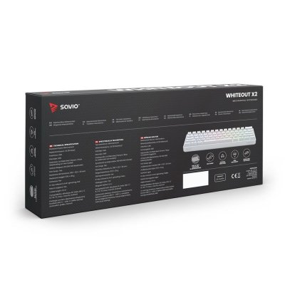 Savio Klawiatura mechaniczna WHITEOUT X2 OUTEMU Peach Silent, Hot Swap