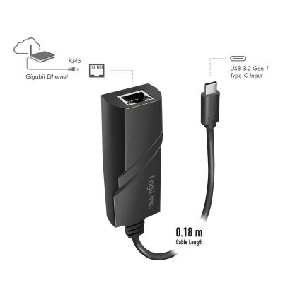 LogiLink Adapter USB 3.2 Gen1 USB-C do Gigabit Ether.