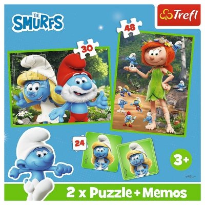 Trefl Puzzle 2w1 puzzle i memos Wesołe Zabawy Smerfów