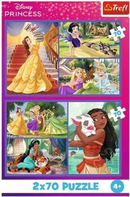 Trefl Puzzle 2x70 elementów Księżniczki Disneya Bajkowe dni