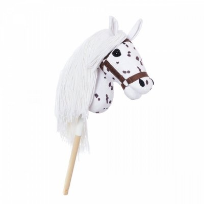 Tootiny Koń na kiju Hobby Horse HOPPIHORSE A3 Leopard - biały, maść tarantowata