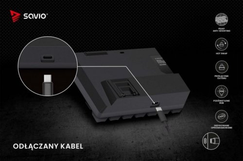 Savio Klawiatura mechaniczna BLACKOUT X2 OUTEMU Brown, Hot Swap