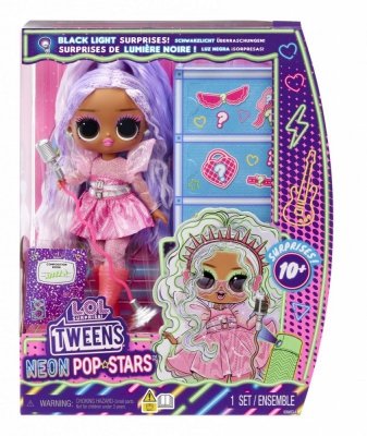 MGA Lalka L.O.L. Surprise Tweens Neon Pop Stars Kitty