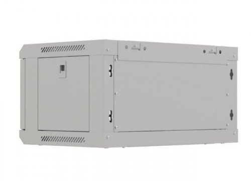 Lanberg Szafa instalacyjna rack wisząca 19" 4U 540x350 szara drzwi przeszklone ( flat pack)