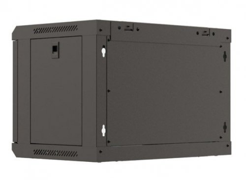 Lanberg Szafa instalacyjna rack wisząca 19 cali 6U 540x350 czarna drzwi  przeszklone ( flat pack)