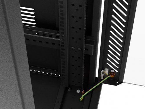 Lanberg Szafa instalacyjna rack stojąca 19 cali 32U 600x1000 drzwi przeszklone LCD czarna (Flat pack)