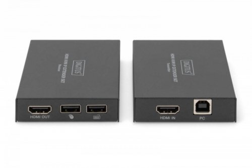 Digitus Przedłużacz / Extender KVM HDMI+USB 150m po kat.5e UTP/IP 1080p FHD 60Hz audio (zestaw)