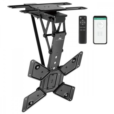 Maclean Uchwyt sufitowy elektryczny do TV, MC-491 23-65&#039;, max 30kg, VESA 600x400, obrót 90st, pilot