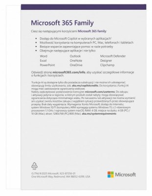 Microsoft M365 Family PL 1Y 6U Win/Mac EP2-32382