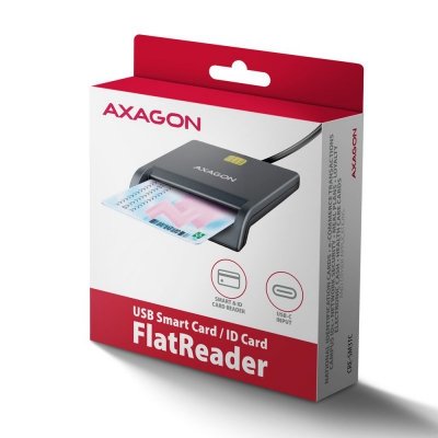 AXAGON Czytnik kart identyfikacyjnych CRE-SM3TC  USB-C, 1.2m kabel
