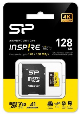 Silicon Power Karta pamięci microSDXC Inspire 128GB UHS-I U3 A1 V30 4K TLC