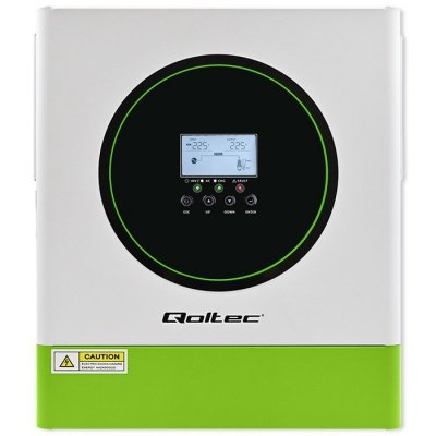Qoltec Hybrydowy Inwerter solarny Off-Grid 3500W | 100A | 24V | MPPT |  BMS | opcja Wi-Fi | Sinus | Power Factor 1.0