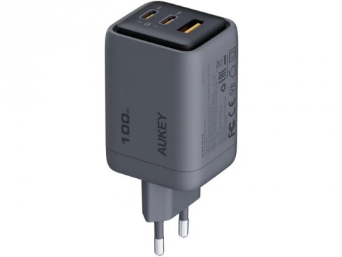 AUKEY PA-C5 ładowarka sieciowa 3xUSB (2xUSB-C i 1xUSB-A) 100W 5A QC5.0 PD3.0 AFC PPS FCP SCP