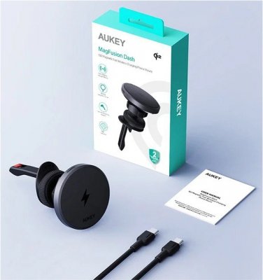 AUKEY HD-MC13 Qi2 15W 3A ładowarka samochodowa bezprzewodowa + kabel USB-C