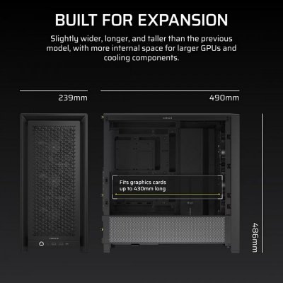 Corsair Obudowa FRAME 4000D RS Black Mid Tower ATX