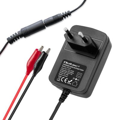 Qoltec Automatyczna ładowarka do akumulatora AGM GEL STD 6V | 1A |      Prostownik z sygnalizatorem LED