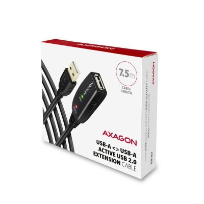 AXAGON ADR-207 USB 2.0 A-M -&gt; A-F aktywny kabel przedłużacz/wzmacniacz 7.5m