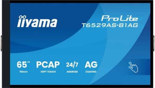 IIYAMA Monitor wyświetlacz digital signage 65 cali T6529AS-B1AG VA,4K,HDMIx2,USB-C,RJ45,2x10W,WiFi