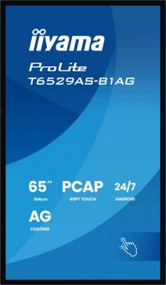IIYAMA Monitor wyświetlacz digital signage 65 cali T6529AS-B1AG VA,4K,HDMIx2,USB-C,RJ45,2x10W,WiFi