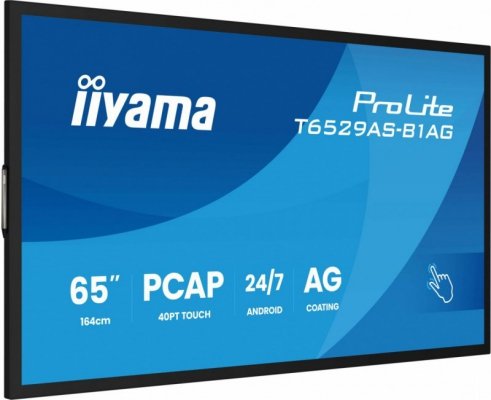 IIYAMA Monitor wyświetlacz digital signage 65 cali T6529AS-B1AG VA,4K,HDMIx2,USB-C,RJ45,2x10W,WiFi