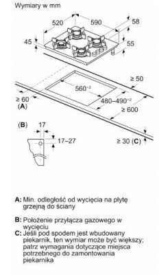 Bosch Płyta gazowo-szklana POH6B6K30