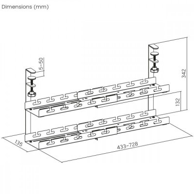 Maclean Organizer podbiurkowy na kable MC-102 B