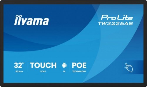 IIYAMA Monitor komputerowy  32 cale TW3226AS-B3P POJ.10PKT.VA.24/7.FHD,500cd,HDMI,3xUSB,  1xUSB-c,RJ45,MIC, 2x5W,ANDROID 14,RK3567, 4/32GB, iiSign2