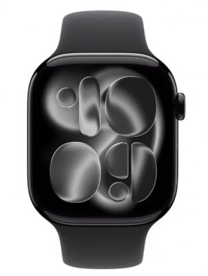 Apple Watch Series 11 GPS + Cellular, koperta 46 mm z tytanu w kolorze naturalnym, pasek sportowy w kolorze górskiej szarości - rozmiar M/L