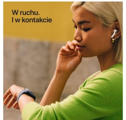 Apple Watch SE 3 GPS+Cellular koperta 40 mm z aluminium w kolorze księżycowej poświaty, pasek sportowy w kolorze księżycowej poświaty - rozmiar S/M