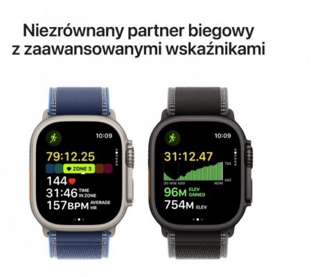 Apple Watch Ultra 3 GPS + Cellular, koperta 49 mm z tytanu w kolorze czarnym, bransoleta mediolańska z tytanu w kolorze czarnym - rozmiar M