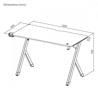 Maclean Biurko gamingowe NanoRS 120x60cm LED RS102