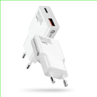 everActive Ładowarka sieciowa SUPER SLIM QC 3.0 30W 1XUSB 1XUSB-C biała SC-380Q