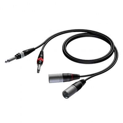 Procab CAB708/3 2 x XLR male - 2 x 6.3 mm Jack male mono 3 meter
