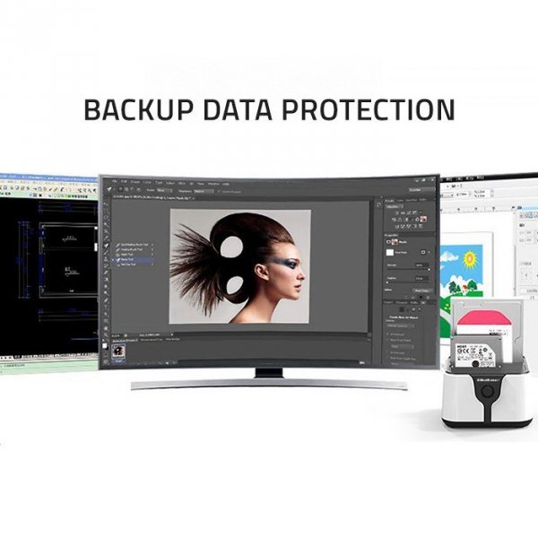 Qoltec Stacja dokująca do dysków HDD SSD 2.5 cali 3.5 cali | SATA III | USB 3.0 | Super speed 5Gb/s | z funkcją klonowania offline