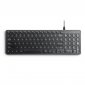 Klawiatura przewodowa Perixx PERIBOARD-215 scissor, ultra-flat, czarna, 4x HUB (2x USB-A, 2x USB-C) 