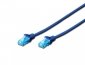 Digitus Patch cord U/UTP kat.5e PVC 0,25m niebieski 