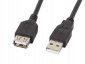 Lanberg Przedłużacz kabla USB 2.0 AM-AF czarny 5M 